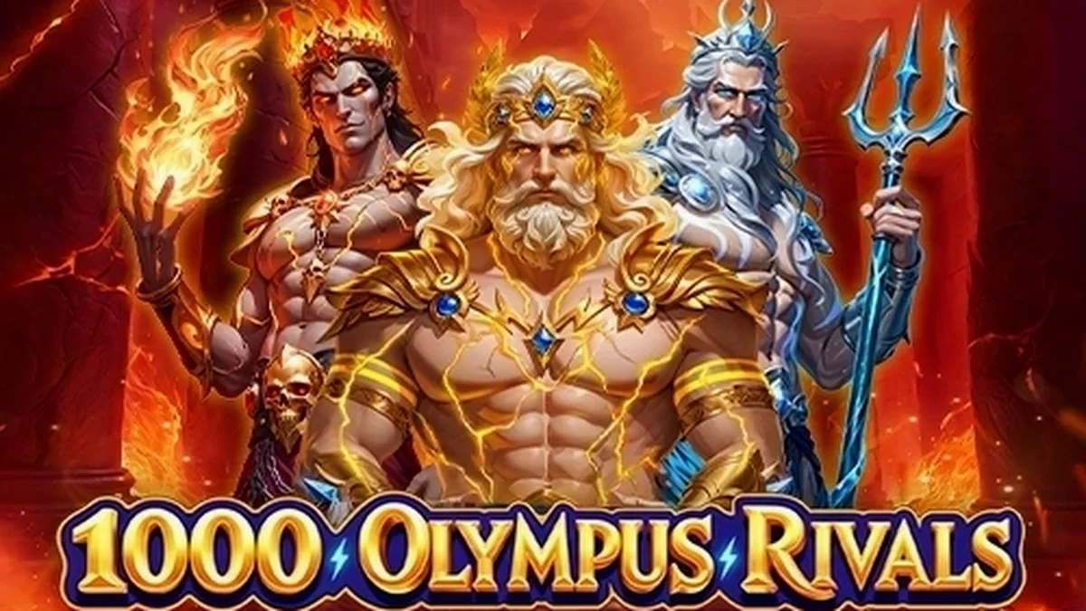 Tampilan visual slot 1000 Olympus Rivals dengan nuansa mitologi Yunani