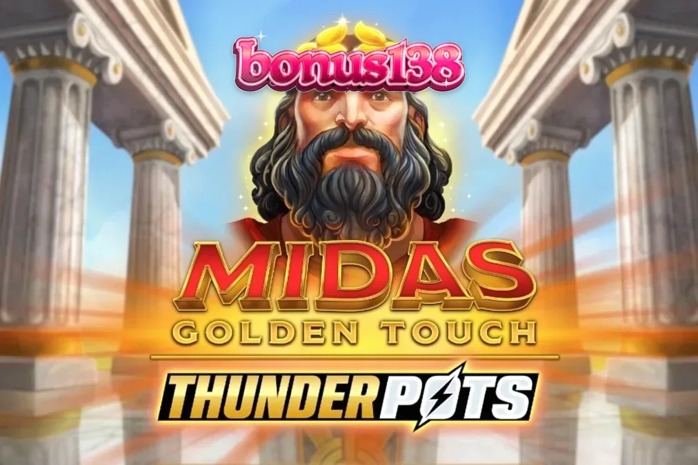 Tampilan visual slot Midas Golden Touch: Thunder Pots dengan tema mitologi Yunani